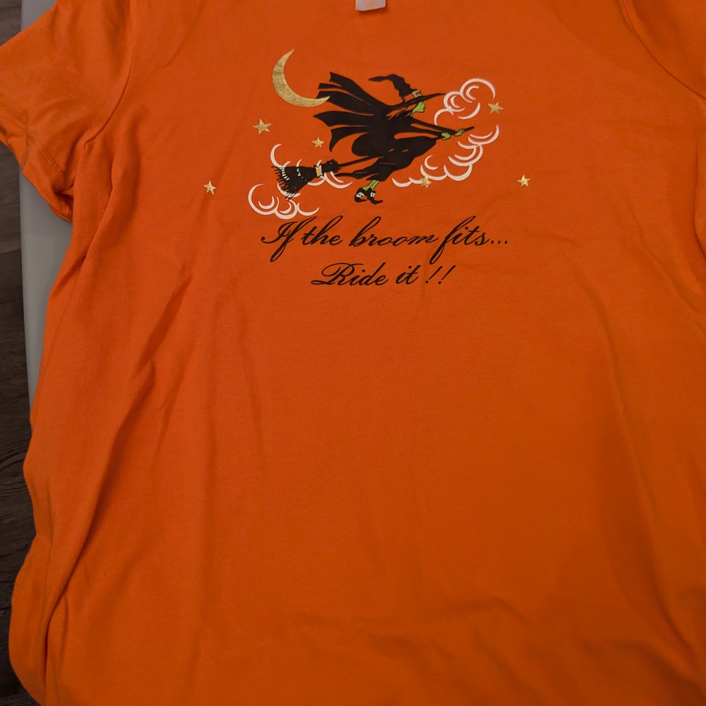 Orange Halloween Witch T-Shirt